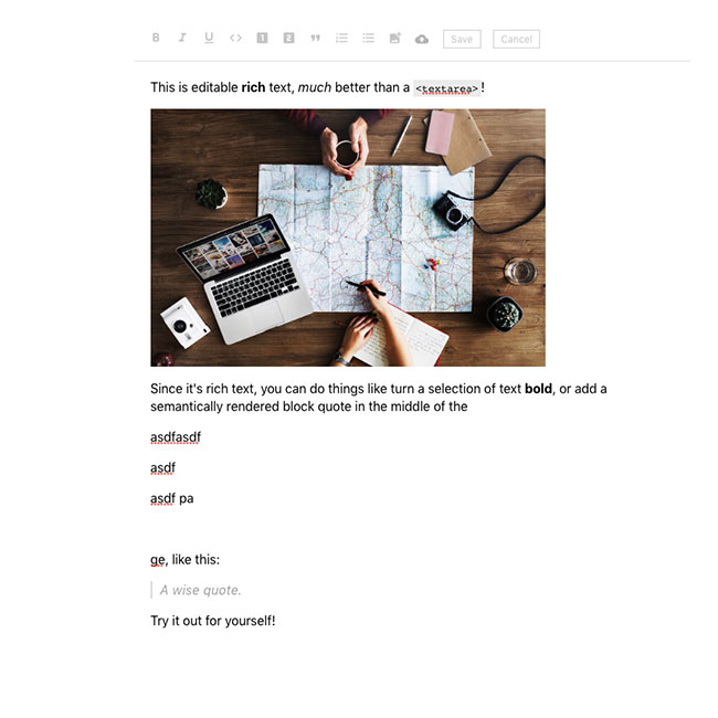 A React Based Editor